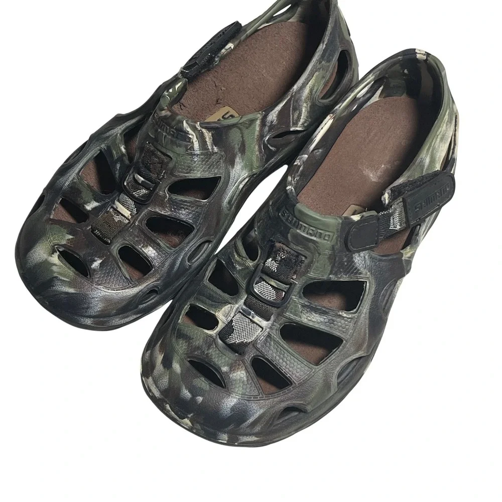 Shimano Evair Marine Sandals Camo Fishing Boat Water Shoes Mens 5 Womens‎ 7